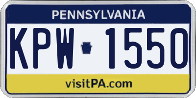 PA license plate KPW1550