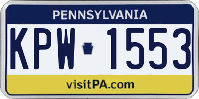 PA license plate KPW1553