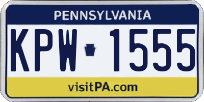 PA license plate KPW1555