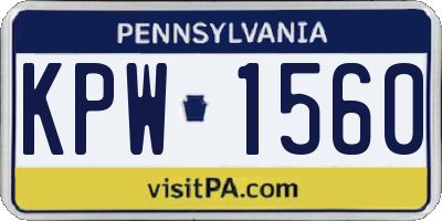 PA license plate KPW1560