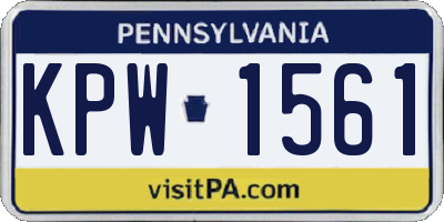 PA license plate KPW1561