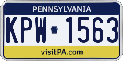 PA license plate KPW1563