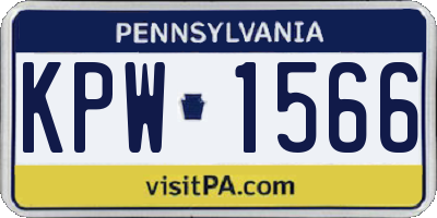 PA license plate KPW1566