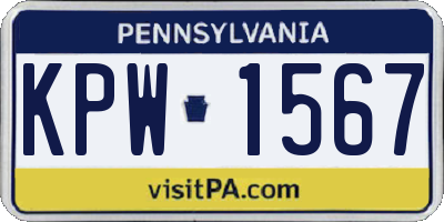 PA license plate KPW1567