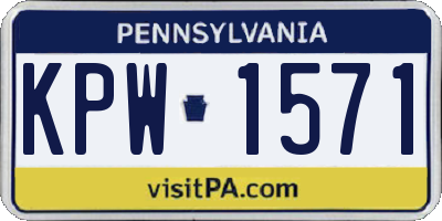 PA license plate KPW1571