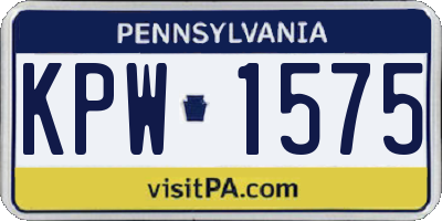 PA license plate KPW1575