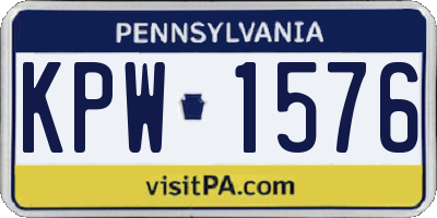 PA license plate KPW1576