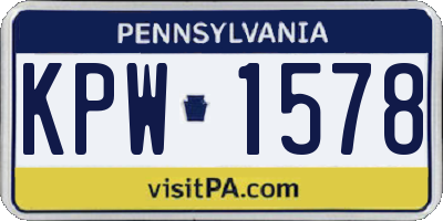 PA license plate KPW1578