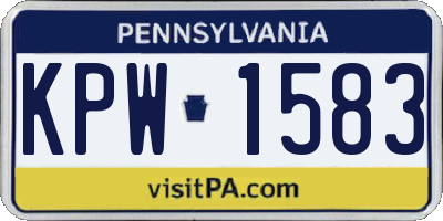 PA license plate KPW1583