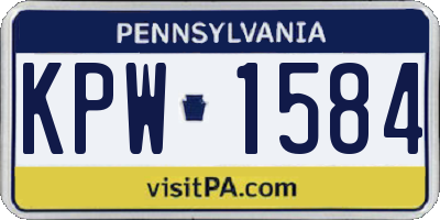 PA license plate KPW1584