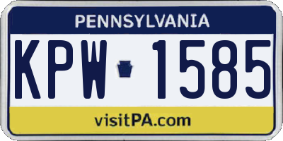 PA license plate KPW1585
