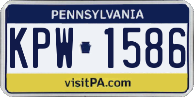 PA license plate KPW1586