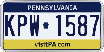 PA license plate KPW1587