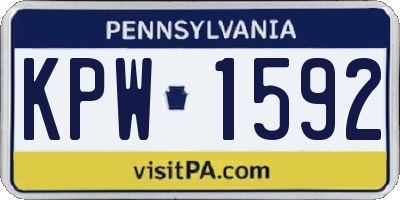 PA license plate KPW1592