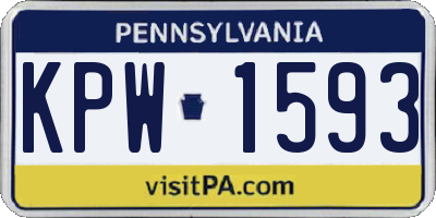 PA license plate KPW1593