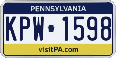 PA license plate KPW1598