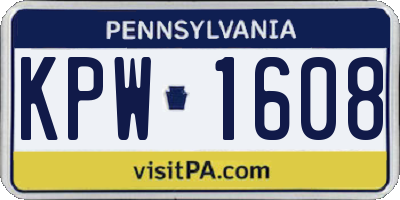 PA license plate KPW1608