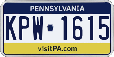 PA license plate KPW1615