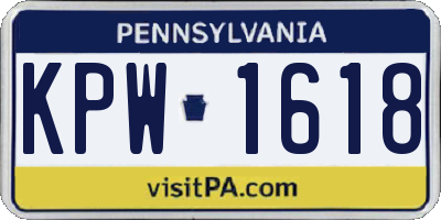 PA license plate KPW1618