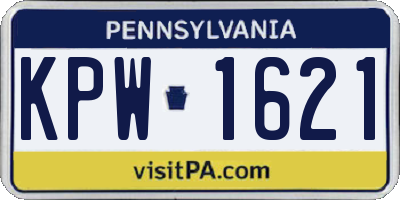PA license plate KPW1621