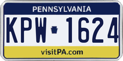 PA license plate KPW1624