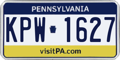 PA license plate KPW1627