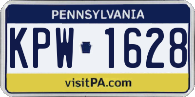 PA license plate KPW1628