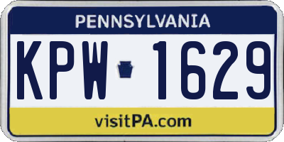 PA license plate KPW1629