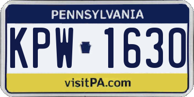 PA license plate KPW1630
