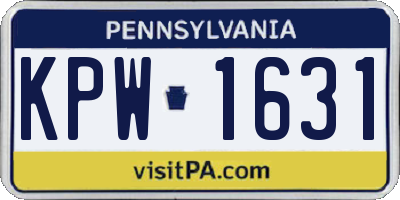 PA license plate KPW1631