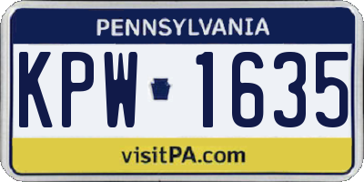 PA license plate KPW1635