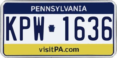 PA license plate KPW1636