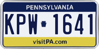 PA license plate KPW1641