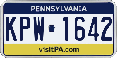 PA license plate KPW1642