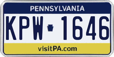 PA license plate KPW1646