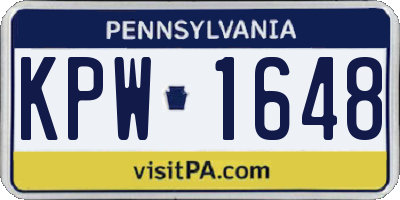 PA license plate KPW1648