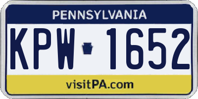 PA license plate KPW1652