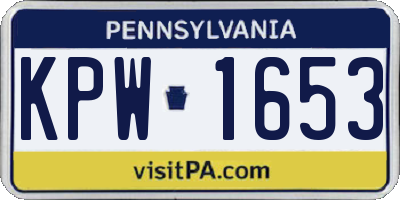 PA license plate KPW1653