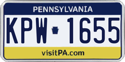 PA license plate KPW1655