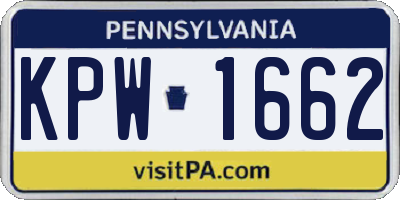 PA license plate KPW1662
