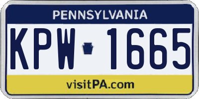 PA license plate KPW1665