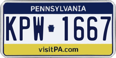 PA license plate KPW1667