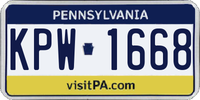 PA license plate KPW1668