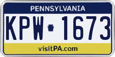 PA license plate KPW1673