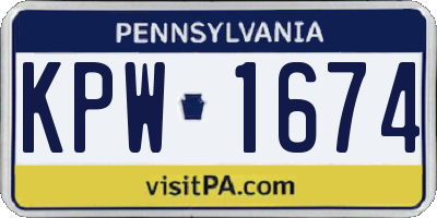 PA license plate KPW1674