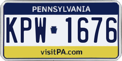 PA license plate KPW1676