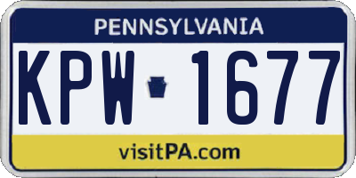 PA license plate KPW1677