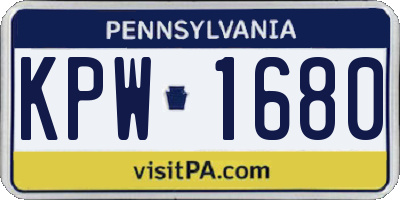 PA license plate KPW1680