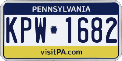 PA license plate KPW1682