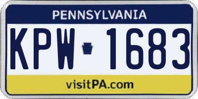 PA license plate KPW1683